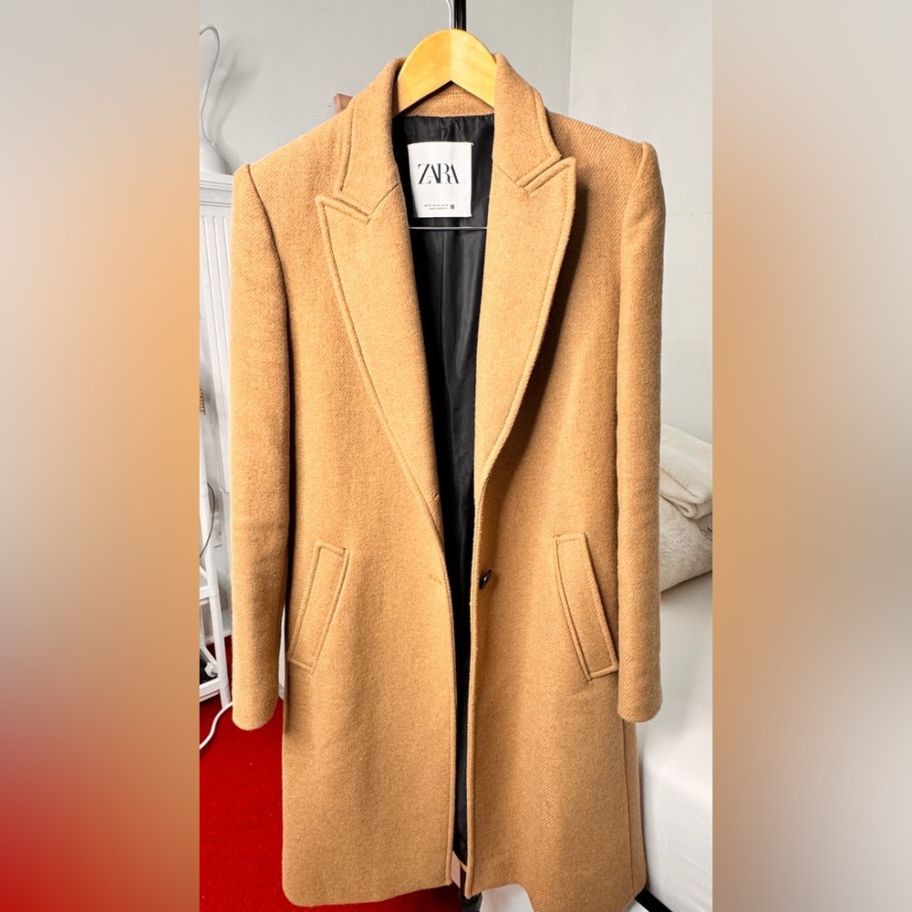 Zara Women's FITTED WOOL BLEND COAT